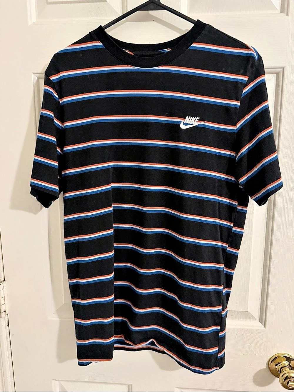 Nike The Nike Tee Striped Short Sleeve T-Shirt Black & Blue